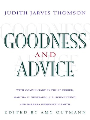 cover image of Goodness and Advice